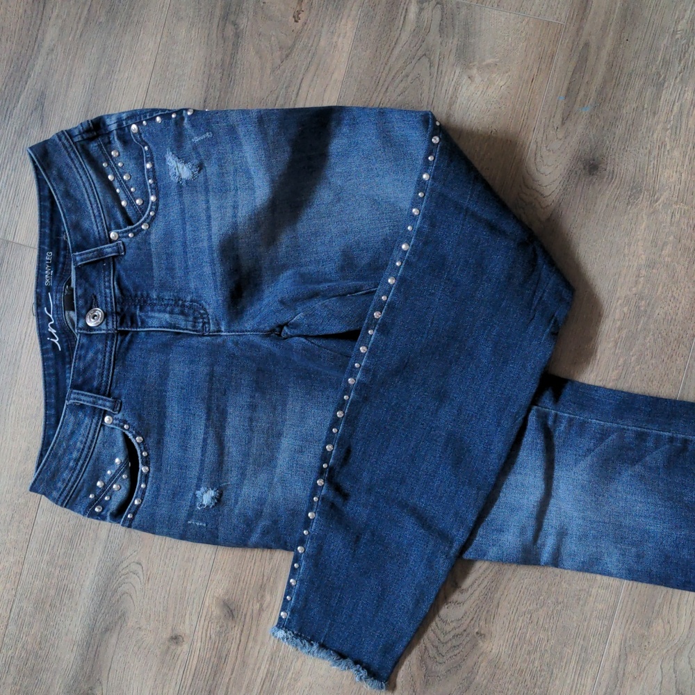 Skinny Leg/Curvy Fit Studded Jeans